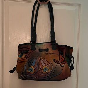Anuschka Artistic Butterfly Shoulder Bag
